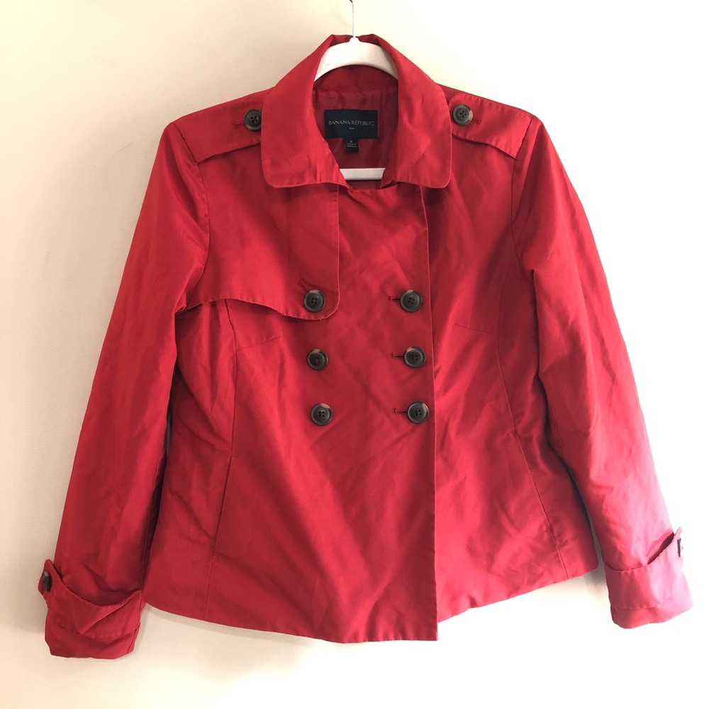 Banana Republic Red rain coat windbreaker jacket